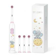 1PC Rotating Electric Toothbrush With 4 Brush Heads, Contains 2 AAA Batteries, Smart Clean Battery Powered Electric Toothbrush, Soft, A Variety Of Patterns - White - View 6