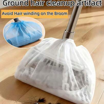 30/50/100 piezas Funda desechable para escoba, Funda para escoba, Funda desechable de tela no tejida (malla) para escoba, Paño de limpieza resistente al desgaste de tela no tejida | Cubierta de papel para barrer y trapear en el hogar | Altamente absorbente de pelo y residuos, Suministros de limpieza holgados