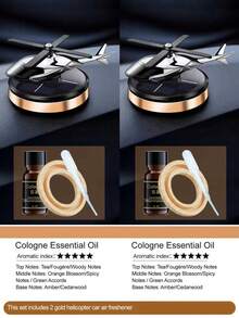 二合一太阳能直升机汽车装饰品 - 集汽车配件、装饰品和香氛扩散器于一体，旋转螺旋桨设计，5种颜色可选。套装包含精油、木质香氛片和滴管。是送给男士和汽车爱好者的理想礼物。 - A - 查看 31