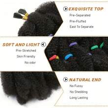 Tóc giả bện ombre 12 inch, kiểu Afro Kinky, bện khối lớn, màu nâu sẫm, tóc nối móc xoăn. - Nhiều màu - Xem 3