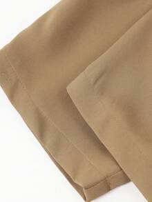 1件少女时尚舒适直筒七分裤 - 卡其色 - 查看 6