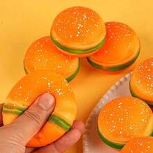 1 pieza Juguete de apretón realista de hamburguesa, juguete de apretón de alivio de estrés creativo de rebote lento - Multicolor - Ver 4