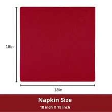 12pcs Solid Color Cloth Napkins, Washable Cotton Table Napkin For Household Dining Fall Autumn Decor Wedding Hotel 45*45cm - Red - View 2