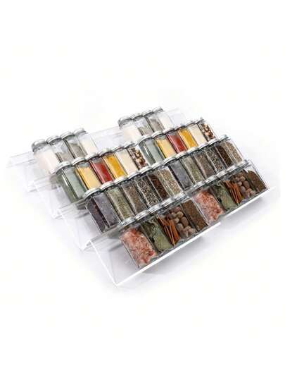 1/2/4/6pcs Expandable Kitchen Drawer Organizer Box, Kitchen Spice Storage Rack, Stackable Kitchen Countertop Organizer Rack, Suitable For Kitchen Drawers, Spice Bottle Rack, Cabinets, Pantry, Bedroom And Bathroom Organization And Storage, Suitable For Storing Spice Bottles, Nail Polish, Lipsticks, Perfume, And Toiletries, Holiday Gift For Women, Family And Friends