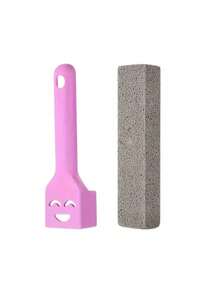 3/2/1pc Bathroom Cleaning Stone With Handle, Heavy Duty Stain Removal For Toilet, Grill And Tile, Pink And Yellow/Purple - Multicolor - View 15