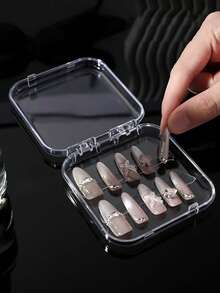 1/12pcs Nail Art Organizer Set, Nail Tip Box With Lid - Dustproof Clear Storage Box For Press-On Nails, Jewelry (Necklaces, Bracelets, Rings) False Eyelashes And Other Cosmetics, Nail Art Organizer - View 8