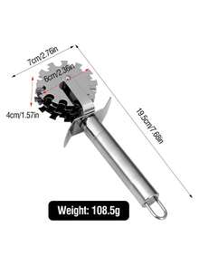 1pc Stainless Steel Creative Kitchen Baking Tool Set, Pasta Cutter With Round Handle, Household Single Wheel Pasta Roller, Manual Dough Roller, 5-Wheel Meat Tenderizer, Pizza Cutter Wheel, Multi-Function Pasta Cutter, Kitchen Accessories - Multicolor - View 17