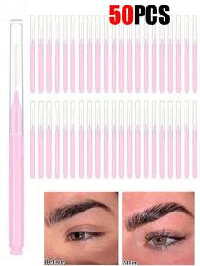 200件套带盖眉刷套装，包含眉毛修剪器、睫毛夹、染色工具、眉睫造型配件 - 彩色 - 查看 19