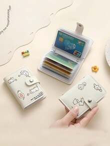 1 PC New Cute Compact Girl's Card Holder, Large Capacity Multi-Card Slot Card Case, Driver's License Holder, Student Coin Purse - Multicolor - View 5