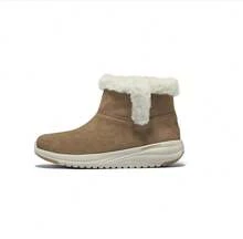 Skechers MODERN COMFORT WINTER 系列女士絨毛保暖運動百搭短筒雪靴 - 卡其色 - 查看 3