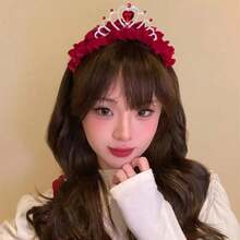 Hair Hoop New Year Headband Zircon Lace Princess Crown Tang Suit Hair Hoop Rhinestone Celebration Hairband - Estilo 5 - Ver 2