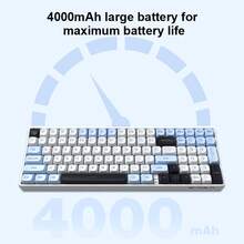 AULA S100 Pro Wireless Mechanical Keyboard, Three-Mode Connection, Full Key Axis Base, Hot Swap, Office Gaming Computer Desk Keyboard - View 5