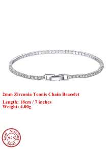 ORSA JEWELS 1条925纯银镀14K金立方氧化锆网球链手链，男女皆宜的奢华珠宝礼品，适合婚礼/派对佩戴，2026时尚手链，低过敏性且不易褪色 - SB91 - 查看 11