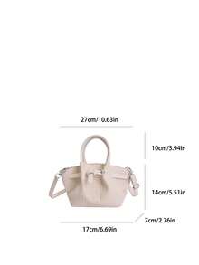 High-Quality, Fashionable, Versatile And Stylish Crossbody Bag With A Shoulder Strap. Bag With Pleated Design. Suitable For Use When Going Out, Attending Parties Or Gatherings. - White - View 2