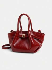 Dedoo European And American Fashion Design Buckle Suede Bucket Bag, Women's Autumn/Winter Shopping, Commuting, Party Gift Handbag - Burgundy - View 6