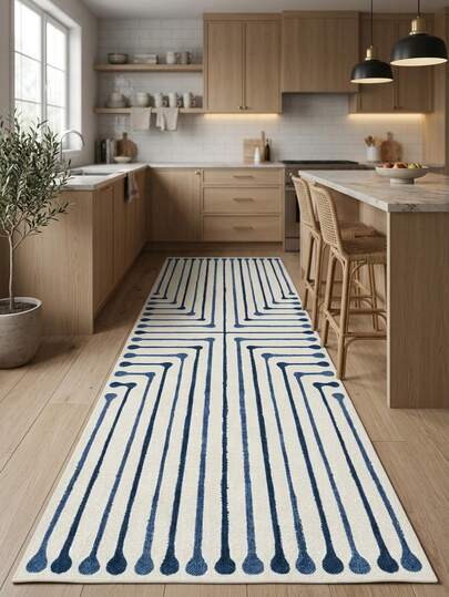 1件北欧现代创意抽象几何菱形图案地毯/地垫/区域地毯/浴室垫/门垫/走廊垫，柔软可水洗，适用于走廊、浴室、厨房、卧室、客厅，四季皆宜。