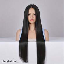 16 Inch 180% Density Glueless Wear And Go Wigs Human Blended Hair For Women 13x4 Lace Front Wigs Human Blended Hair 180 Density Bone Straight Brazilian Human Blended Hair HD Lace Front Wigs Pre Plucked With Baby Hair Edges Straight Lace Frontal Wigs Human Blended Hair Natural Black - Natural & Black - View 4