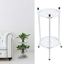 Atyhao Soporte para Maceta de Metal de 2 Niveles Soporte para Maceta Soporte Alto para Plantas Decoración del Hogar Accesorios de Jardín para Flores de Plantas de Jardín blanco - Blanco - Ver 7