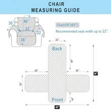 Fundas para sillones reclinables Fundas Reversibles para sofá Fundas para sofá para Mascotas Protector de Muebles Lazy Boy sillón reclinable pequeño de 23 Pulgadas Azul/Beige - Azul/Beige - Ver 7