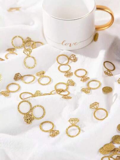 1pack Ring Shaped Throwing Confetti, Modern Glitter Detail Throwing Decoration For Wedding,Christmas