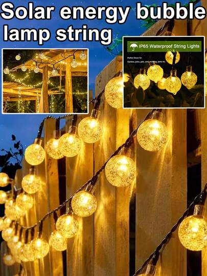 1 Đèn cầu bong bóng năng lượng mặt trời - Nguồn năng lượng mặt trời + 8 chế độ chiếu sáng + Chống thấm nước. Đèn dây trang trí ngoài trời, cắm trại, sân vườn, lễ hội. Có thể treo trên cành cây, lan can, v.v. Phù hợp cho nhiều mục đích sử dụng.