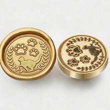 1 đầu đóng dấu bằng đồng thau (không bao gồm cán), các họa tiết bao gồm hình trái tim, động vật (mèo, ngựa, chó, ong, côn trùng), sao, trăng, thích hợp để đóng dấu lên thiệp mời cưới, phong bì và bao bì quà tặng. - mảnh đơn - Xem 15