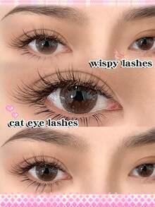 Rikuaild 120Pcs Manga Individual Lash Clusters, Manga Style&Natural Look False Eyelashes C Curl DIY Lashes, Natural, Wispy, Waterproof, Cross, Cat Eye, Doll Styles, 11-13mm Length, Beginner Friendly, Strip For Easy Application Lash Clusters, Lashes Cluters, Eyelash Clusters, Individual Eyelashes, Lashes, Fake Lashes - C - View 2