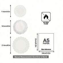 50pcs Round White Paper Doilies, Lace Baking Cups, Suitable For Crafts, Tableware Decor, Party, Wedding, Cakes, Desserts, Baking, Grilling, Fried Foods - White - View 7