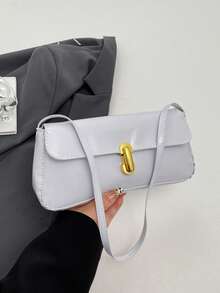 A Fashionable 2026 New Model Elegant Minimalist Style Sophisticated And Classic Ladies' Large Capacity Shoulder Bag At The Underarm Position - White - View 9