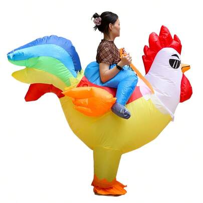 Adult Chicken Cosplay Inflatable Costume, Carnival Wear, Halloween Attire For Men And Women