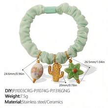 QASW European And American Cross-Border Color Small  Pleated Hair Ring Exquisite High-End DIY Pendant Decoration Girl's Heart Hair Rope - FQ01PE-pJ1133PEG-pJ507G-pJ1170RPG - View 10