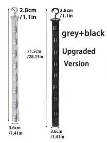 一套8夹棒球帽收纳架 - 灰色和黑色壁挂/衣柜悬挂式帽子架，可收纳8顶帽子，耐用高品质夹式帽子收纳方案，是帽子收藏家和时尚爱好者的衣橱配件和实用装饰品。 - 彩色 - 查看 14