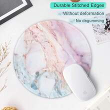 Pink Marble Round Mouse Pad Premium Textured Surface Non-Slip Rubber Base Washable Desktop Mat 7.87x7.87 Inches - 1 - 查看 3