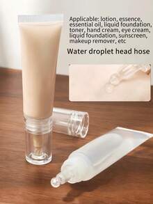 2/3pcs,Dripper Hose, Squeeze Sub Bottle, Travel Liquid Foundation Essence Lotion Sub Bottle, Portable Cosmetics Small Empty Tube - View 4