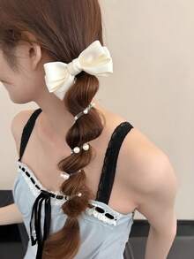 Randomly 2 Sets Of Telephone Line-Shaped Hair Clips And Hair Buns With Bows, Bubble Braid Hair Weaving Tools, Twisted Braid Hair Bands, And Ponytail Hair Weaving Styles Are Provided. - Multicolor - View 2