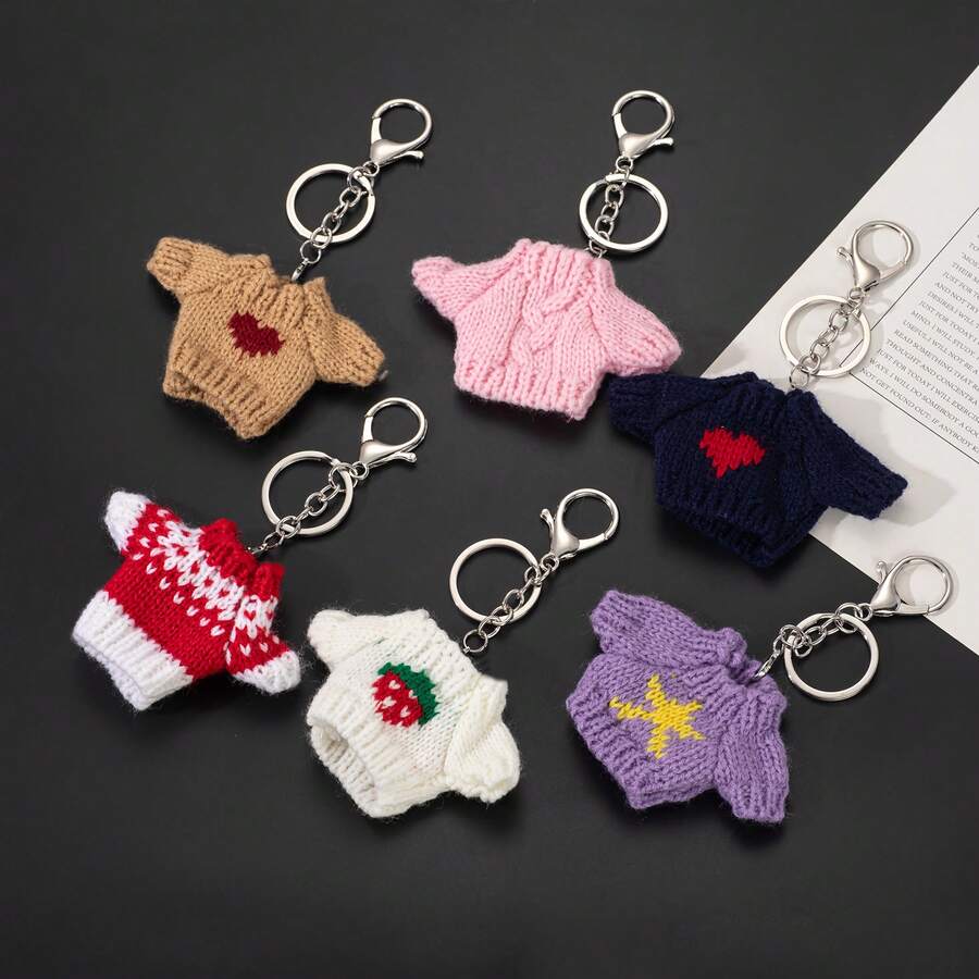 1pc Mini Sweater Keychain, Backpack Charm, Cute Bag Accessory And Phone Charm - Multicolor - View 1