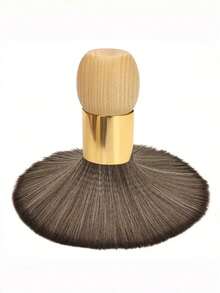 1pc Large Hair Cutting Neck Duster Brush, Professional Salon Tool Made Of Natural Fiber On Wooden Handle, Suitable For Barbers And Home Use - Wood Color - View 9