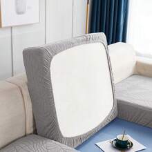 1-Seater 2pcs Set / 2-Seater 3pcs Set / 3-Seater 4pcs Set Waterproof Jacquard Big Leaf Sofa Seat Cushion Cover, Elastic Jacquard Sofa Slipcover, Furniture Seat Pad, Machine Washable - Light Grey - View 7