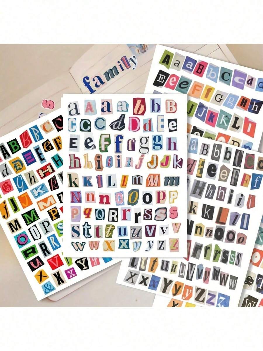 4pcs Fun Magazine Letter Stickers, Scrapbook Letter Stickers, Classic Ransom Letter Stickers-Creative, Retro, Versatile, And Easy To Use. Suitable For Journals, Diaries, Notebooks, Water Bottles, DIY Crafts, Gifts, Etc. This Scrapbook Letter Sticker Set Is The Perfect Valentine's Day Gift For Journal Enthusiasts, Artistic Best Friends, And Creative Individuals. Use Letters To Spell Out Your Unique Message, Decorate Gifts, And Create Commemorative Photo Albums. - A - 查看 1