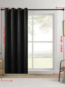 Cortina divisória blackout estilo clássico (1 peça) - Painel superior com ilhós para privacidade e isolamento acústico - Tecido liso de poliéster de alta precisão para porta de pátio ou quarto - Cortina sem cordão com tema campestre para todas as estações, ideal para quarto e sala de estar. - Preto - Ver 23