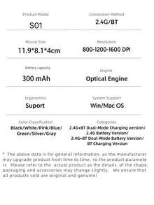 Nuevo ratón inalámbrico Bluetooth recargable de modo dual y silencioso - Multicolor - Ver 12
