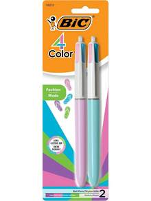 BIC 4 Color Fashion Retractable Ballpoint Pens 1.0mm Medium Point, Multicolor Assorted Ink, 2 Count - 1 - View 2