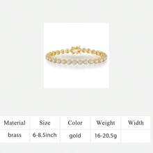 MDFUN Tennis Bracelet For Men 1 Row 18K Yellow Gold Plated 5mm Round Cubic Zirconia Bracelets 6.5-8.5 Inch - Gold - View 14
