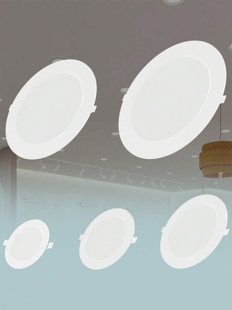 25W LED 天花板圓形嵌入式筒燈 超薄面板燈 220V 聚光燈 現代家居 臥室 客廳 浴室 走廊 車庫 店鋪 辦公室 裝飾 書房 教室 商場 120° 光束角 柔光 冷白色 5W/10W/15W/20W