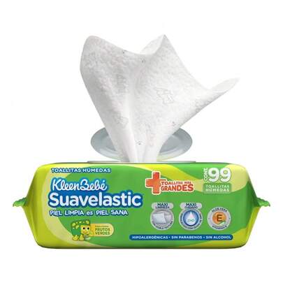 Pack x2 Toallitas Húmedas KleenBebé Ahorrapack 198 Unidades | Sin Alcohol, Hipoalergénicas, Piel Sensible, Aloe Vera, Vitamina E