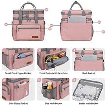 Maelstrom - Mochila Térmica para Comida 23L Hielera Plegable de Doble Nivel para Mujer y Hombre Bolsa de Almuerzo Aislante Impermeable con Bolsillo para Pañuelos Rosa Claro - Rosa claro - Ver 3
