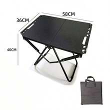 重型碳钢便携式折叠桌，适合家庭野餐 - 稳固的三脚架底座，带手柄，轻便耐用的黑色设计，适合成人、徒步旅行、旅行、烧烤、露营和车内使用。 - 折疊桌 - 查看 10
