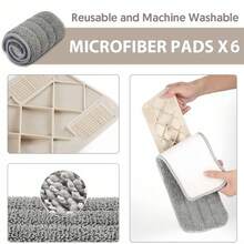 4pcs Household Mop With Spray Function, Including 3 Replaceable Cleaning Cloths, Capable Of 360-Degree Flexible Cleaning - Suitable For Living Room, Bedroom, Kitchen And Bathroom - Một cây lau nhà + ba khăn lau nhà - Xem 9