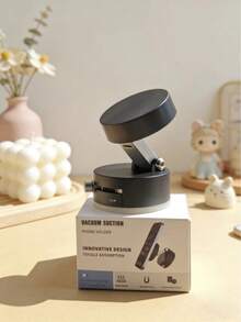 1 Set Nuevo Soporte Magnético de Succión al Vacío Negro Mejorado, Plegable para Coche, Baño, Cocina, Adecuado para Navegación, Transmisión, Videollamadas, Tamaño de Palma Cuando Está Plegado, Accesorio Portátil Esencial, ¡Se Adhiere Firmemente Incluso en Caminos Accidentados! - Soporte para teléfono con ventosa - Ver 5