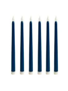 1/3/6入 無焰LED長錐形蠟燭，3D晶片逼真火焰，電池供電長錐形茶蠟燭，適用於生日、婚禮、新年、萬聖節派對、聖誕節、桌面窗戶居家派對裝飾、感恩節壁爐裝飾蠟燭燈，派對與手工創意靈感，無焰窗戶蠟燭，經典高長錐形蠟燭適用於居家派對、室內外創意場景裝飾燈 (皇家藍) - 寶藍色 - 查看 11